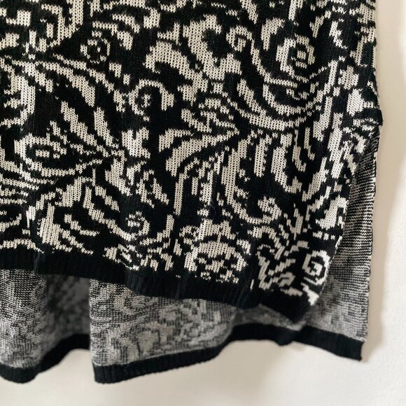 Catherines Womens Black Jacquard Knit Open Front Topper Vest Cardigan Size 3X - Picture 3 of 8